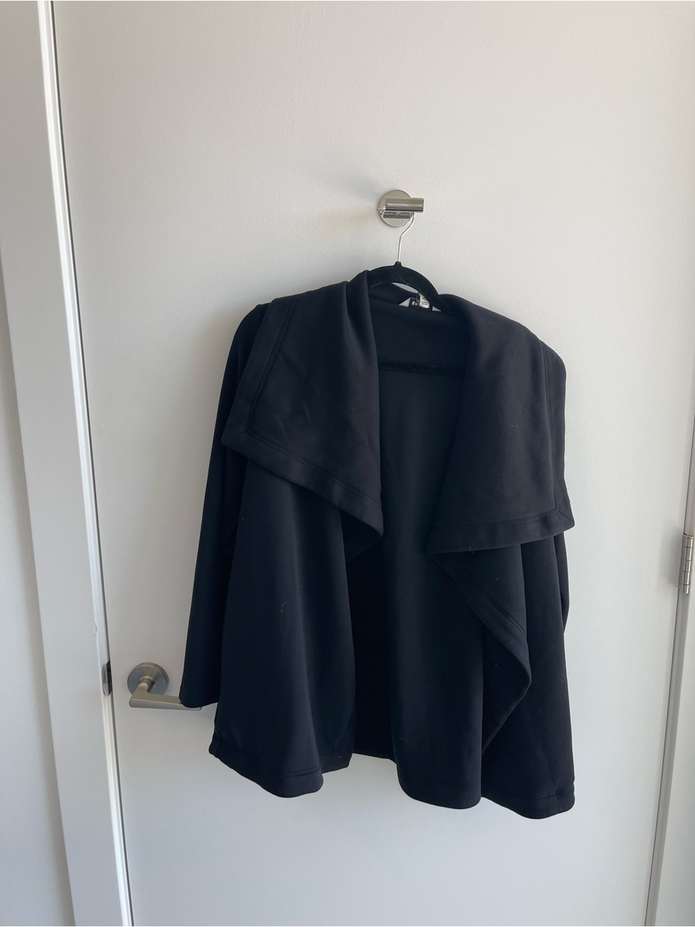 SPANX Black Draped Open-Front Poncho Sweater
